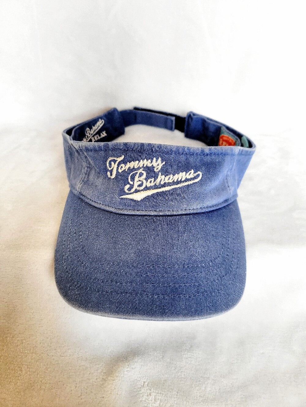 Tommy Bahama Relax Navy Blue Embroidered Visor Adjustable